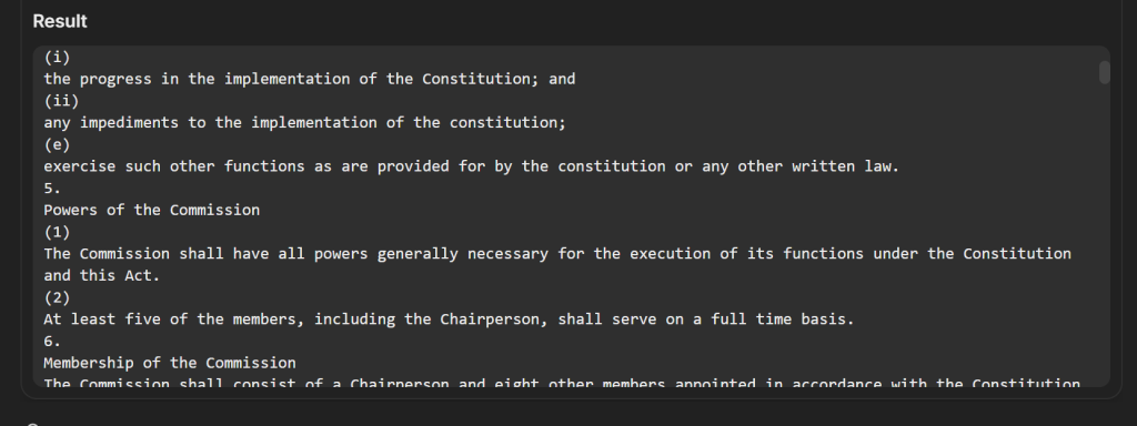 Haki Legal’s legal data sources and retrieved documents
